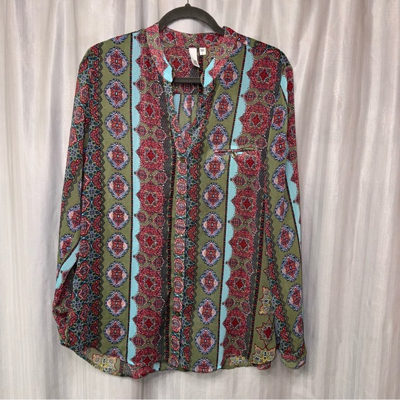 Kut from the Kloth multi color Women's Long sleeve Top size Large - Picture 1 of 6
